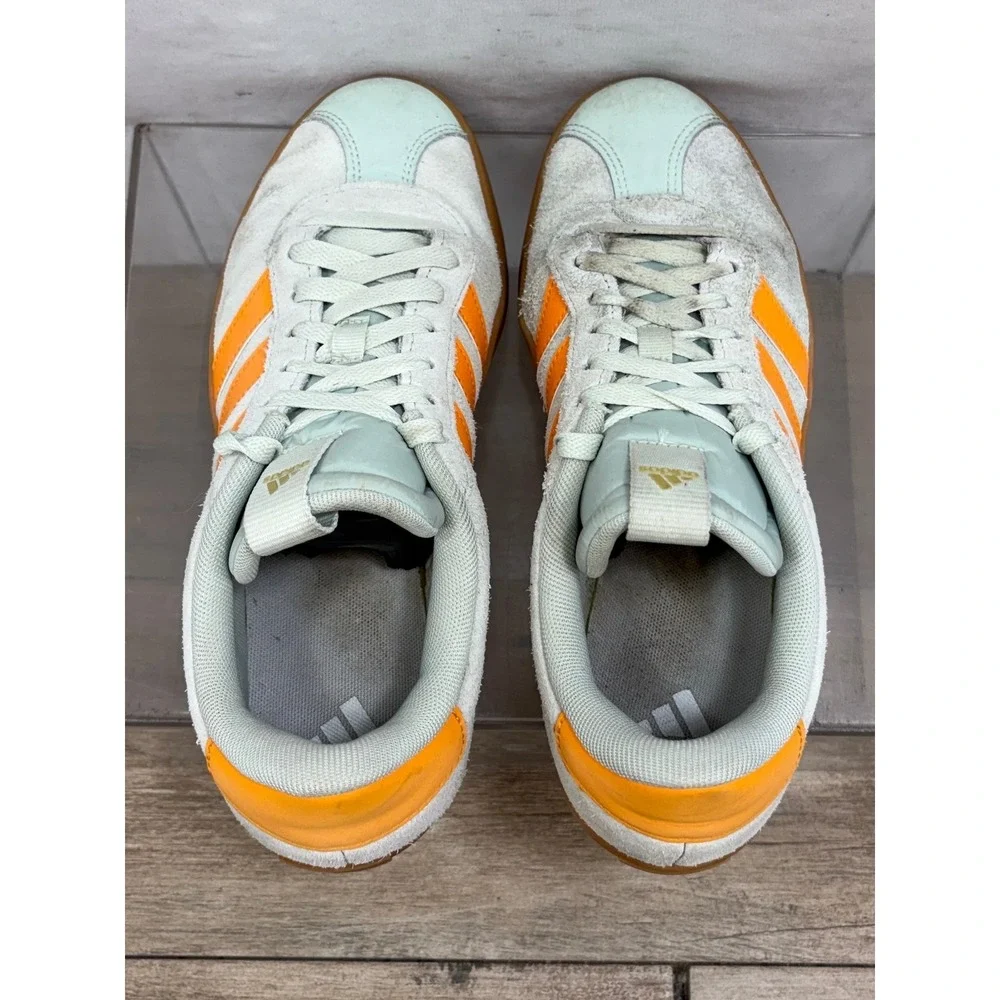 Adidas Gazelle Suede Orange Stripes Gum Sole Sneakers Women Size‎ 8.5 Mint Green